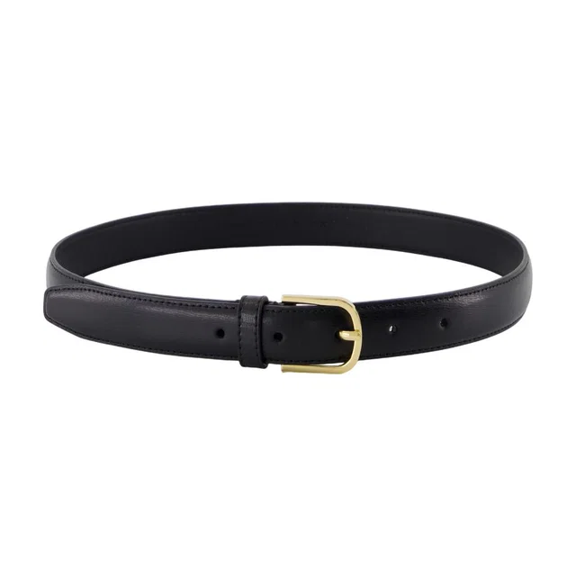 TOTEME Slim Leather Belt — Black Calfskin in Black Calfskin from HEWI