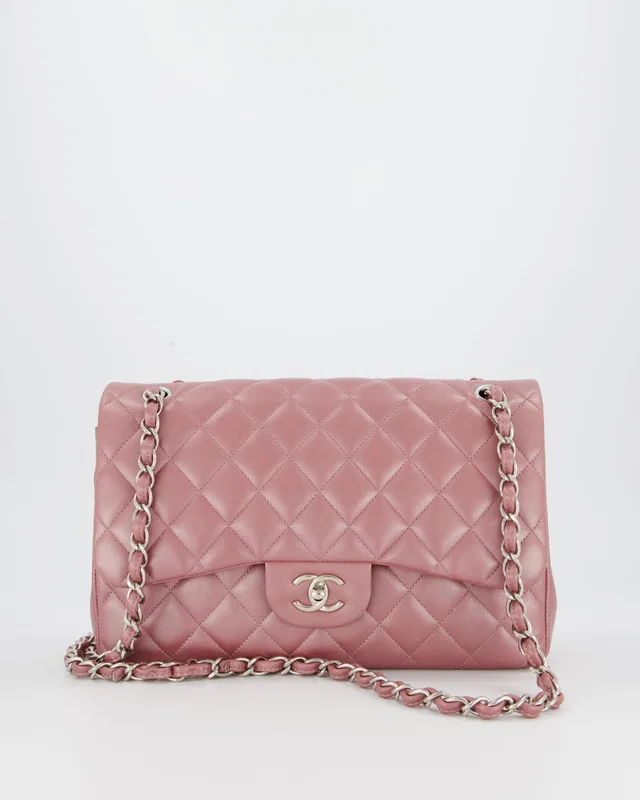 Chanel Lilac Jumbo Classic Double Flap Bag in Purple Lambskin from Sellier