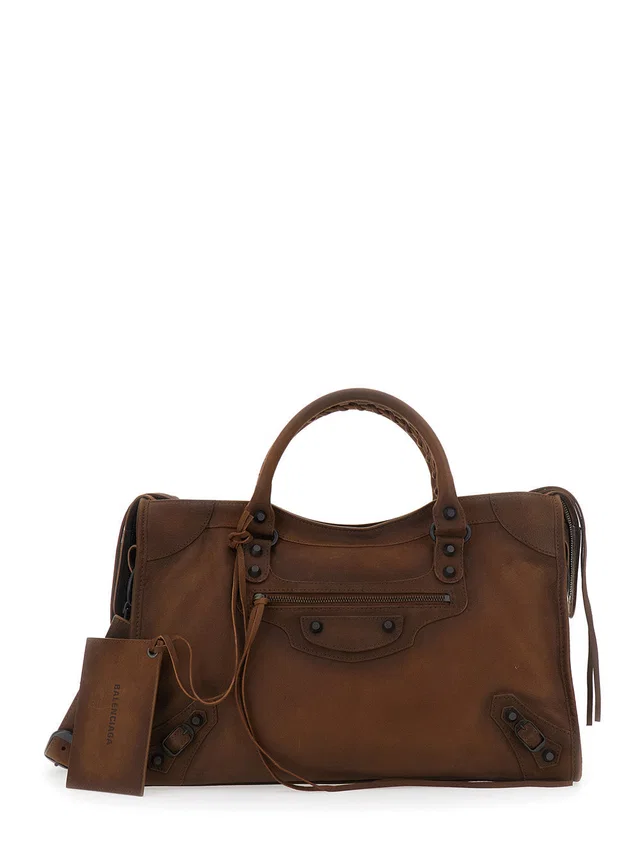 Balenciaga Le City Shoulder Bag — Brown Leather in Brown Leather from HEWI