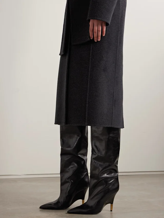KHAITE Bella leather knee boots in Black, photo 2 of 2 from NET-A-PORTER (Canada)