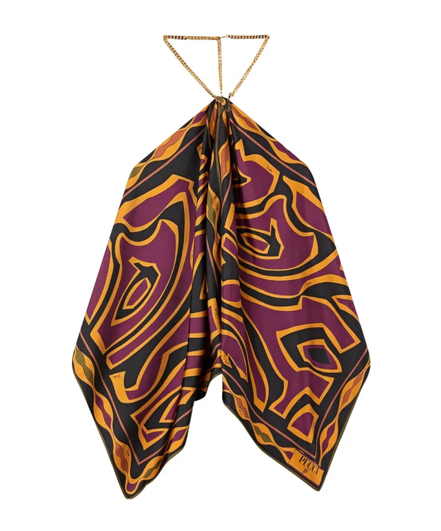 Emilio Pucci PUCCI Abstract-Print Halterneck Top, image 1 of 1 from SENSER