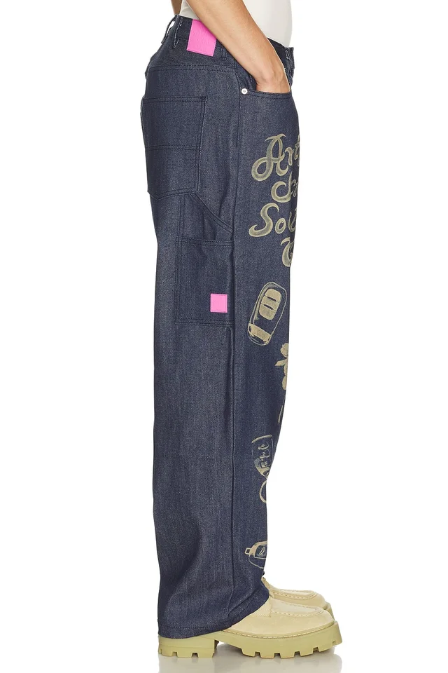 Anti Social Social Club Laser-Etched Jeans in Denim, photo 2 of 5 from REVOLVE (Canada)