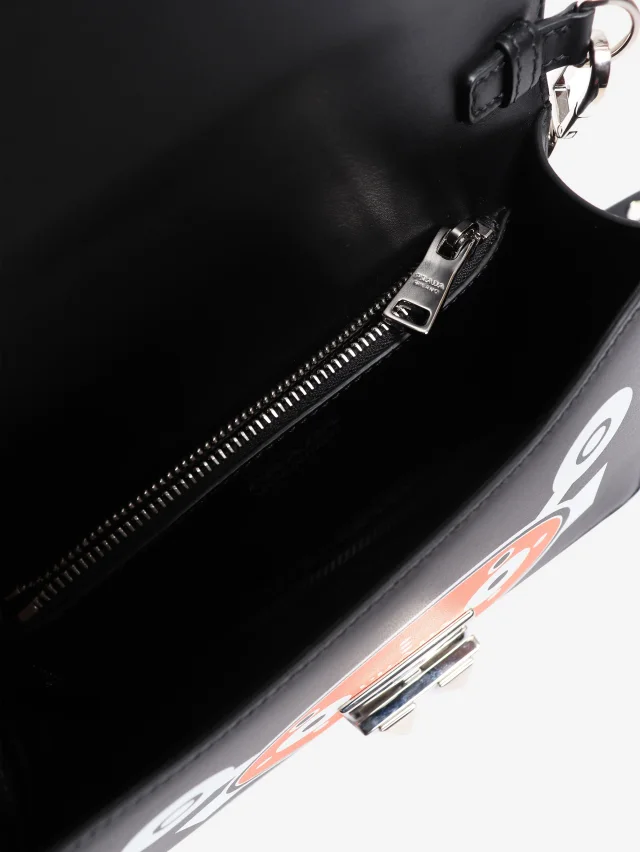 Prada Black and orange small Elektra robot shoulder bag in Black Leather from Sign of the Times, photo 13 of 14