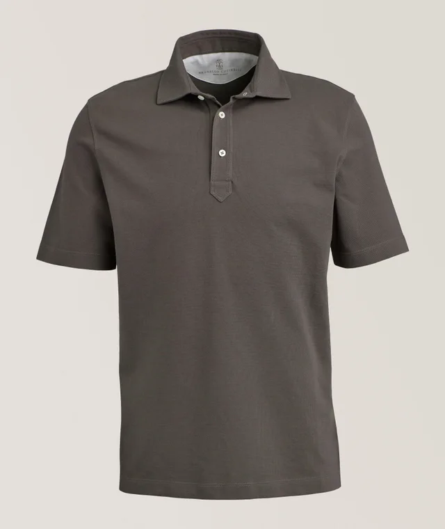 Brunello Cucinelli Cotton Jersey Polo in Brown Cotton & Cotton Blends from Harry Rosen, photo 1 of 1