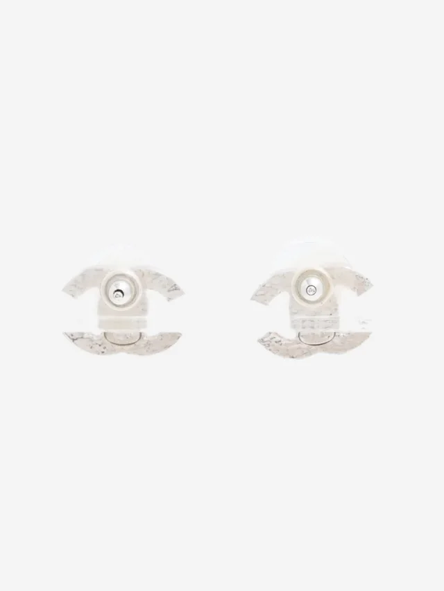 Chanel Silver Coco Mark 05V faux-pearl earrings in Silver from Sign of the Times, photo 2 of 2