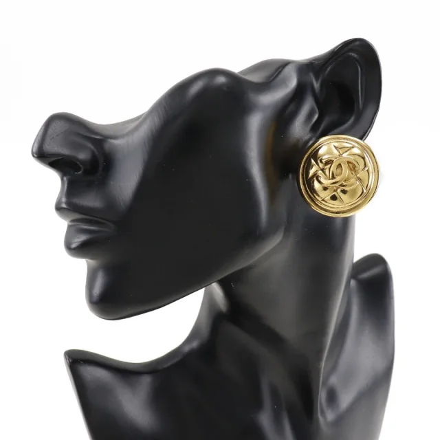 Chanel Coco Mark Gold Plated Earrings in Gold Gold-plated metal from LuxUness, photo 2 of 7