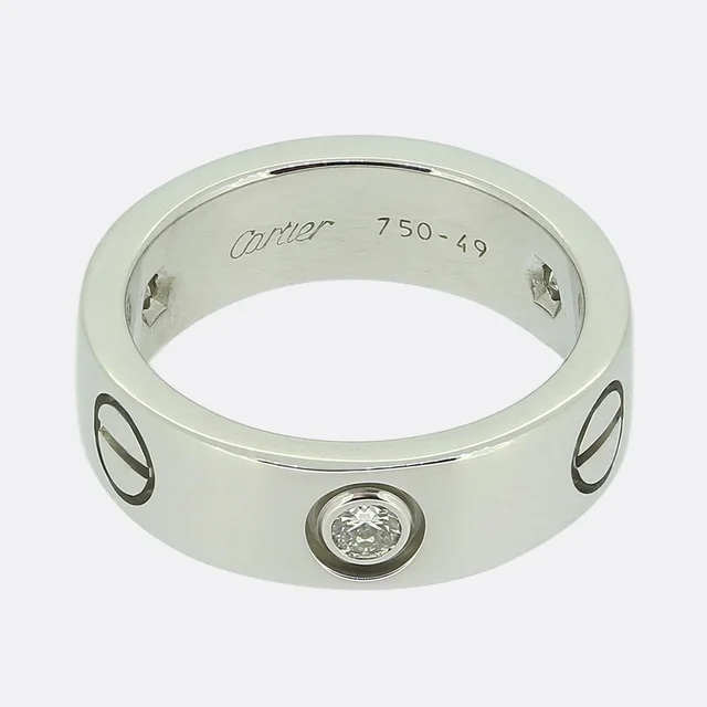 Cartier Three Diamond LOVE Ring Size J (49) from The Vintage Jeweller