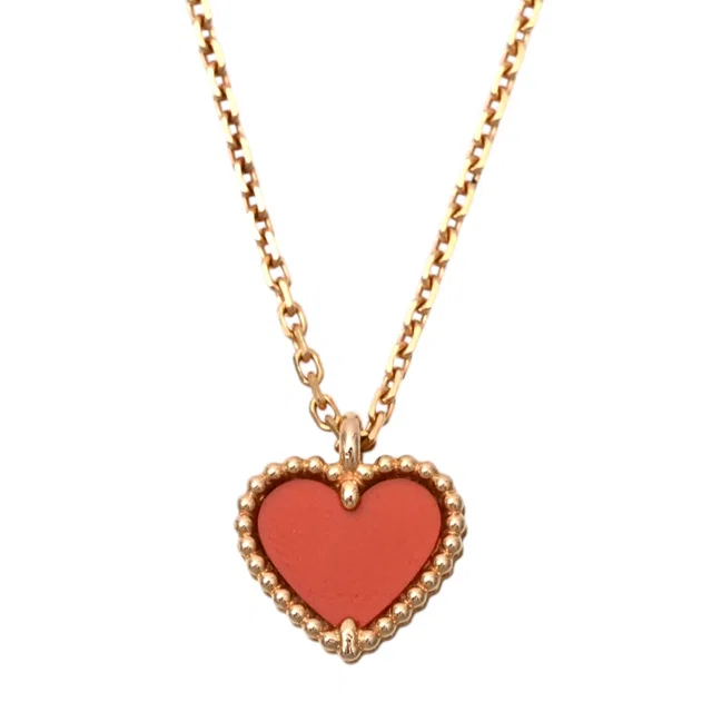 Van Cleef & Arpels 18K Sweet Alhambra heart necklace, pink gold in Pink from VINTAGE QOO TOKYO
