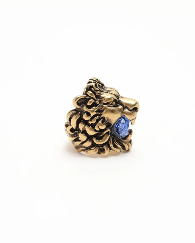 Gucci Lion Rhinestone Ring, size 51 from A Retro Tale, photo 5 of 6