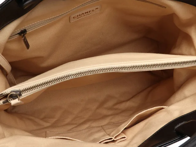 Chanel Large Black Quilted Glazed Calfskin Boy Shopping Tote in Black Calfskin from Ann's Fabulous Finds, photo 8 of 9
