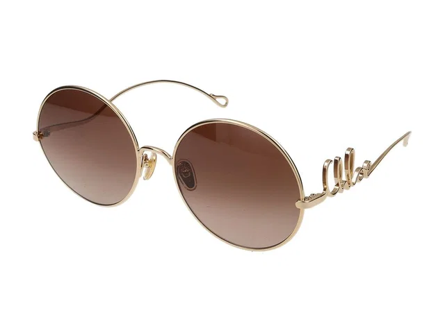Chloé Ch0329s Round Metal Sunglasses — Gold in Gold from HEWI