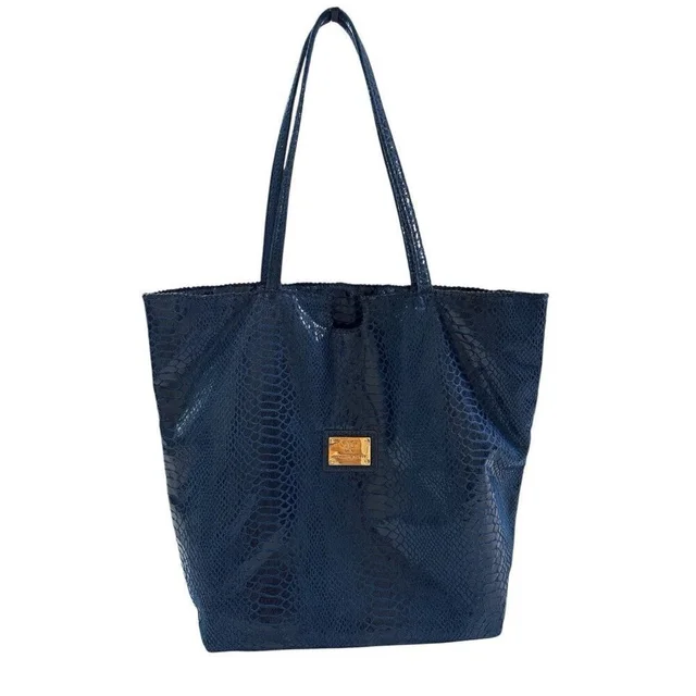 Anteprima Nueva Blue Snake Skin Print Shoulder Bag in white|blue Leather from Poshmark