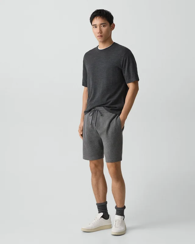 Theory Sweat Short in Light Bilen in MEDIUM GREY 62% Viscose, 38% Polyester; Exclusive Of Elastic, photo 9 of 12 from Theory
