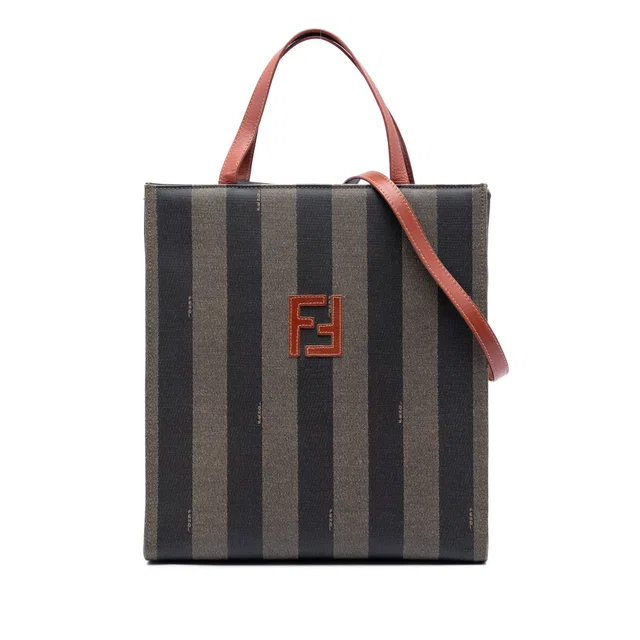 Brown Fendi Pequin Coated Canvas FF Convertible Backpack in Brown Coated canvas from Designer Revival