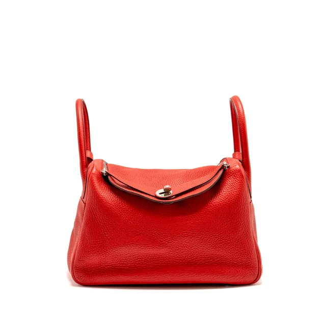 Hermès Lindy 30 Clemence Red SHW Stamp D in Red Clemence leather from EMIER