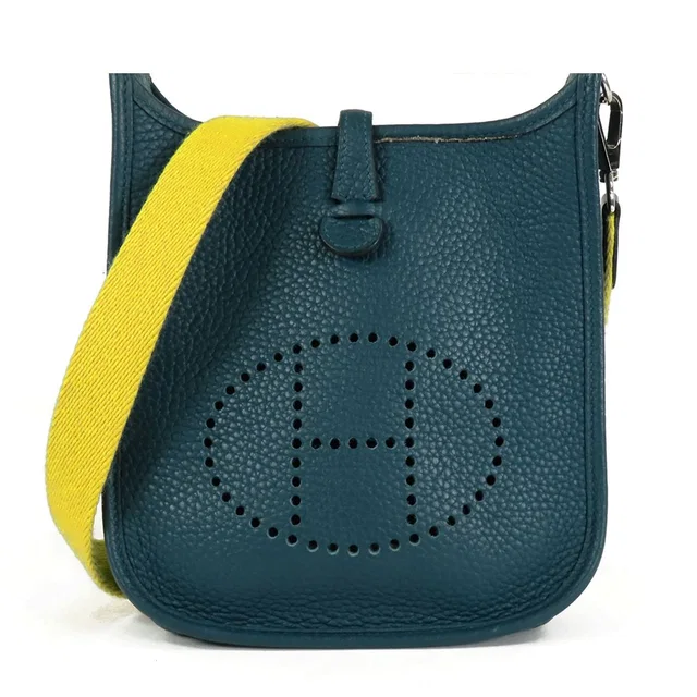 Hermès Evelyne TPM Amazon Col Vert Silver Taurillon Shoulder Bag in Green from The Reluxe