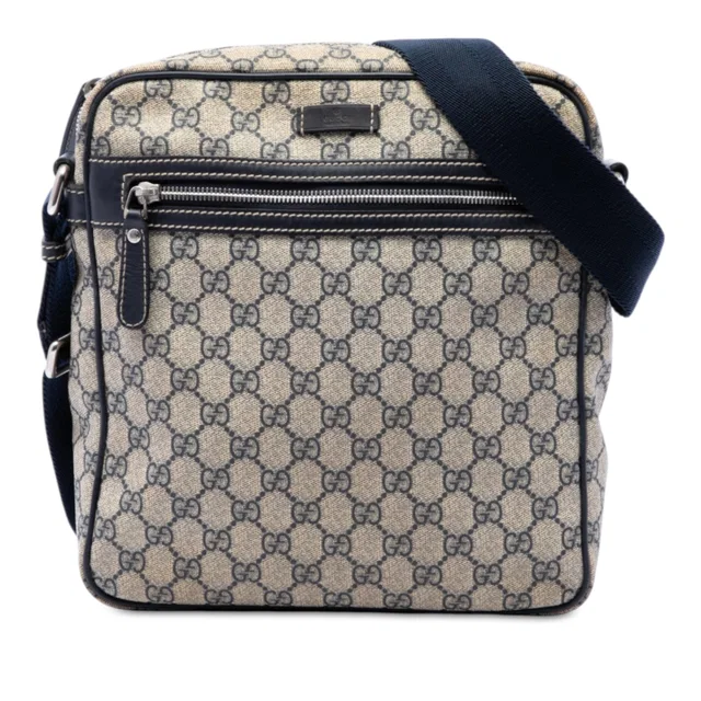 Beige Gucci GG Supreme Crossbody in Beige Coated canvas from Designer Revival