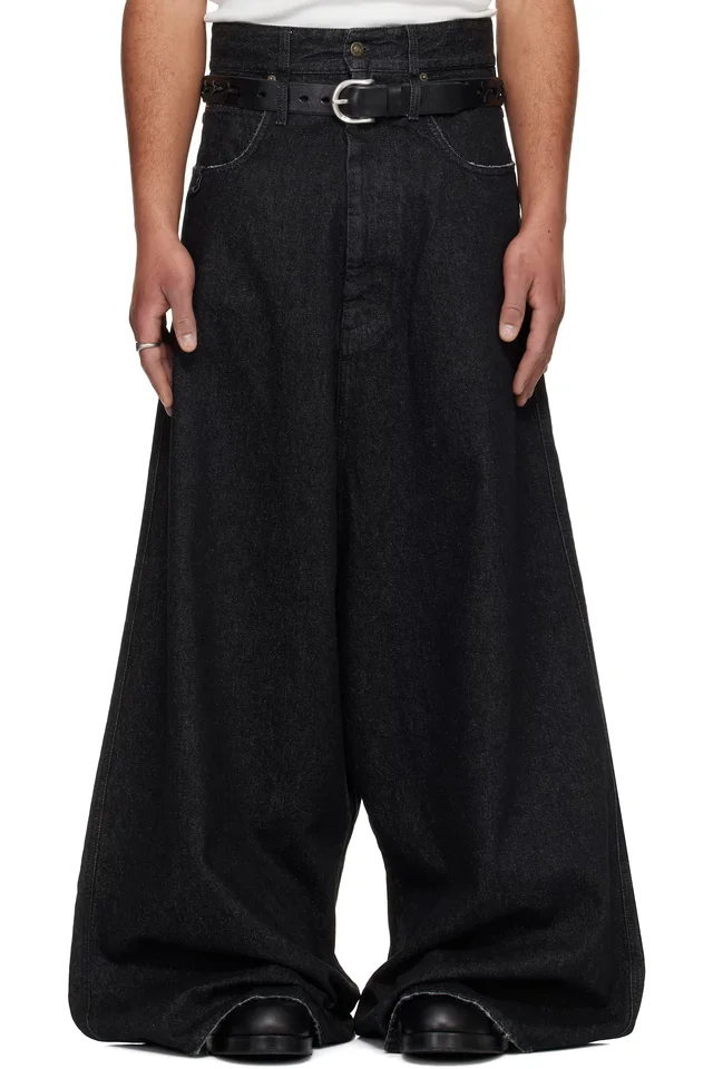 LU'U DAN Black Drop Crotch Jeans, image 1 of 1 from SSENSE