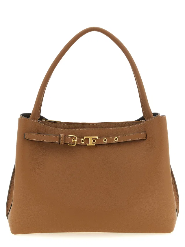 Tod's Top Handle Bag — Camel Hammered Calf Leather in Brown Calfskin from HEWI