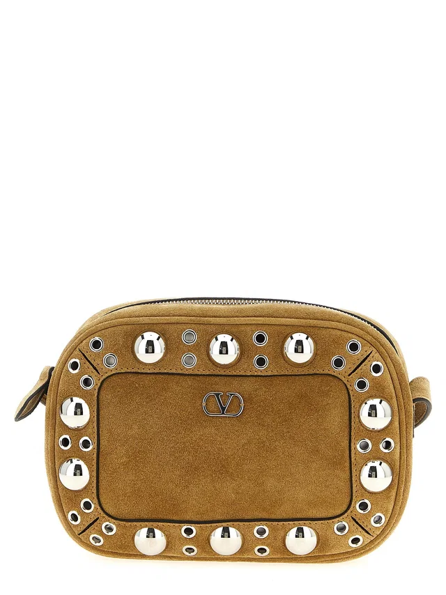 Valentino Garavani Crossbody Bag — Camel in Brown Suede from HEWI