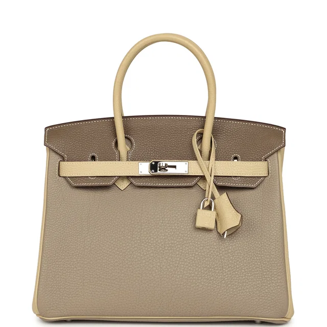 Hermès Special Order (HSS) Birkin 30 Gris Tourterelle, Etoupe, Parchemin Togo Palladium Hardware in Taupe Togo leather from Madison Avenue Couture