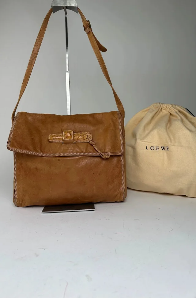 Loewe Vintage Leather Shoulder Bag in neutral|white Ostrich from Grailed