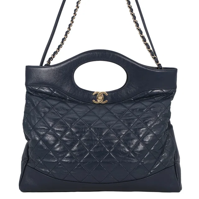 Chanel CHANEL31 Shopping Bag NavyAS1010 Aged Calf Leather Size Large in Calfskin from GALLERY RARE
