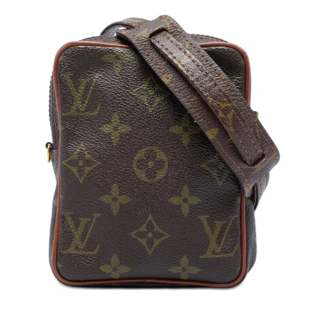 Brown Louis Vuitton Monogram Mini Danube Crossbody Bag in Brown Coated canvas from Designer Revival