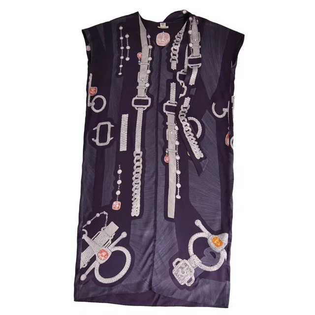 Hermès Dress All Over Pattern Twill Rene Silk in Silk from The Reluxe
