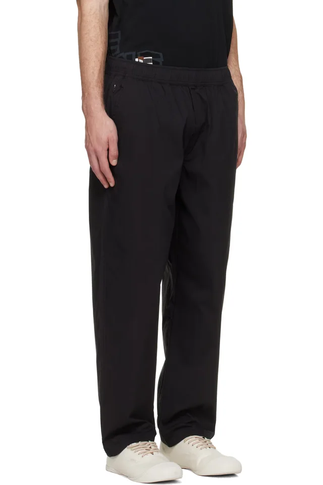 AAPE by A Bathing Ape Black 'AAPE NOW' Woven Trousers, photo 2 of 4 from SSENSE