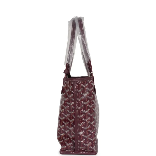 Goyard Goyardine Burgundy Anjou Mini Bag Palladium Hardware in Burgundy Canvas from Madison Avenue Couture, photo 4 of 9