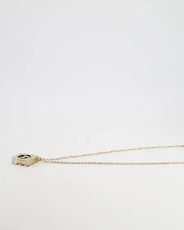 Chanel Champagne Gold, Star Lion and CC Logo Book Pendant Necklace in Gold from Sellier, photo 7 of 7