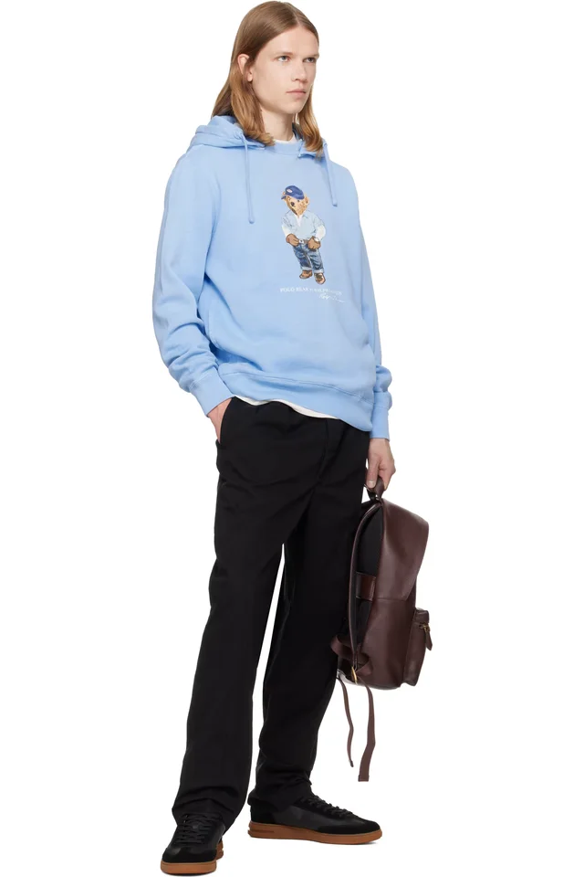 Polo Ralph Lauren Blue Polo Bear Fleece Hoodie, photo 4 of 4 from SSENSE