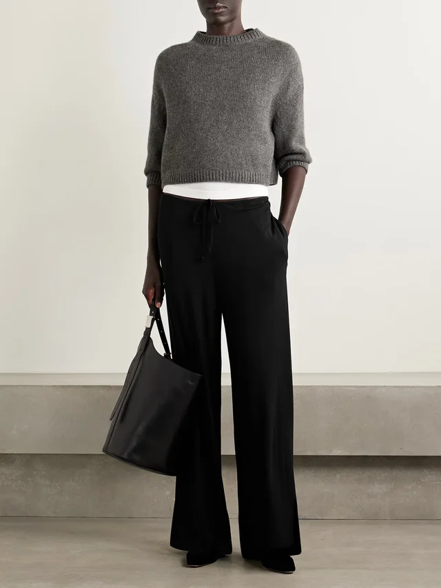 NILI LOTAN Adriel stretch-jersey wide-leg pants in Black, photo 2 of 2 from NET-A-PORTER (Canada)