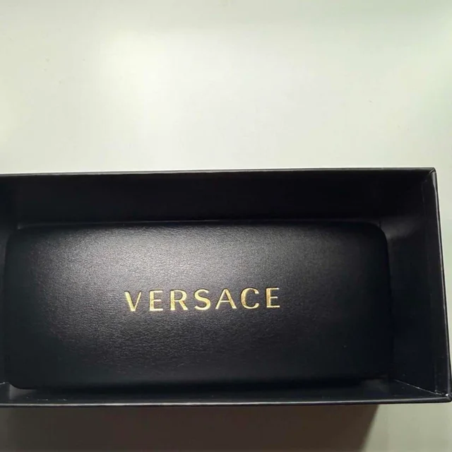 Versace Men's Cat eye Sunglasses - Black/Silver in black|gray|silver from Depop, photo 4 of 4
