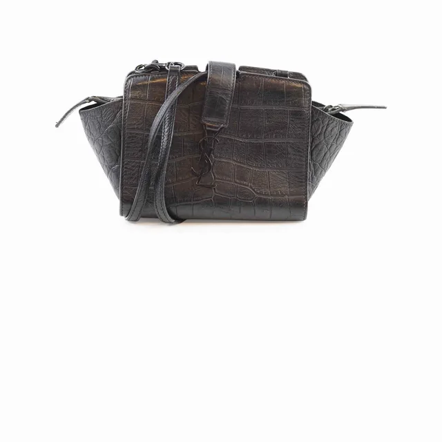 Saint Laurent Toy Cabas Croc Emboss Black from The Purse Affair