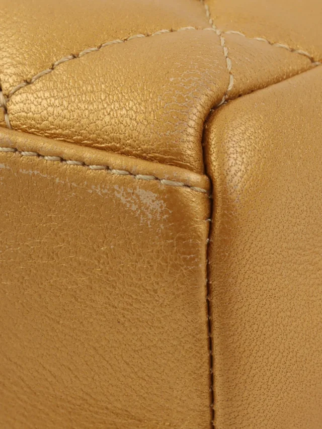 Chanel CC Mark Plate Chain Shoulder Bag, Gold, circa 2009 in Gold Leather from VINTAGE QOO TOKYO, photo 13 of 14