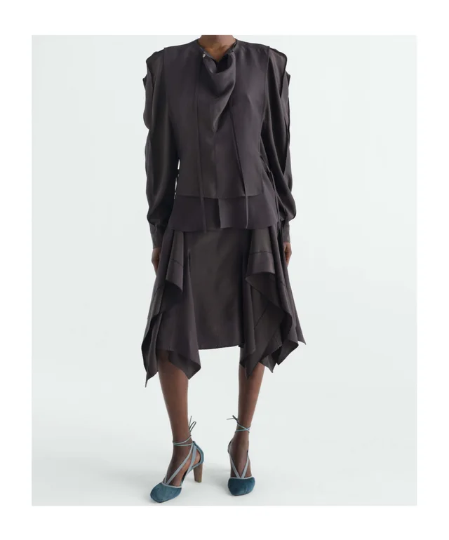 Lemaire layered blouse in silk and viscose cloth, photo 2 of 6 from SENSER