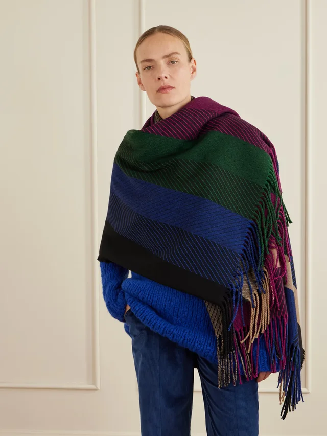 GABRIELA HEARST Halo fringed striped cashmere blanket, photo 2 of 2 from NET-A-PORTER (Canada)