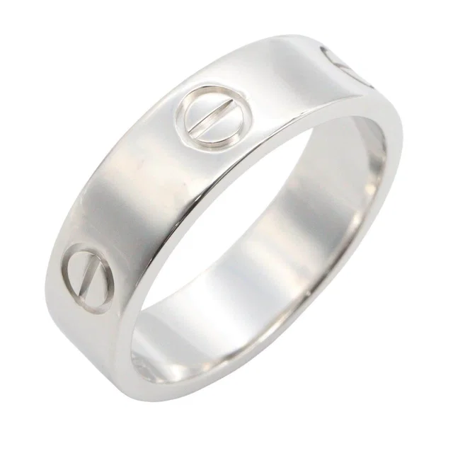 Cartier Love Au750 White Gold Ring Size 19 in White from LuxUness