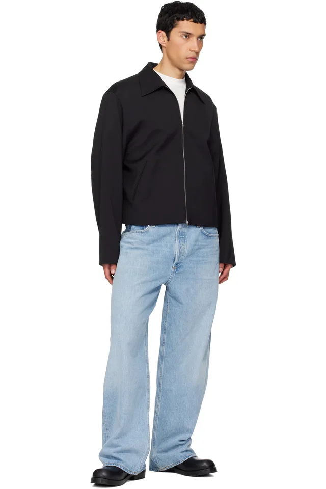 AGOLDE Blue Low Slung Baggy Jeans, photo 4 of 4 from SSENSE