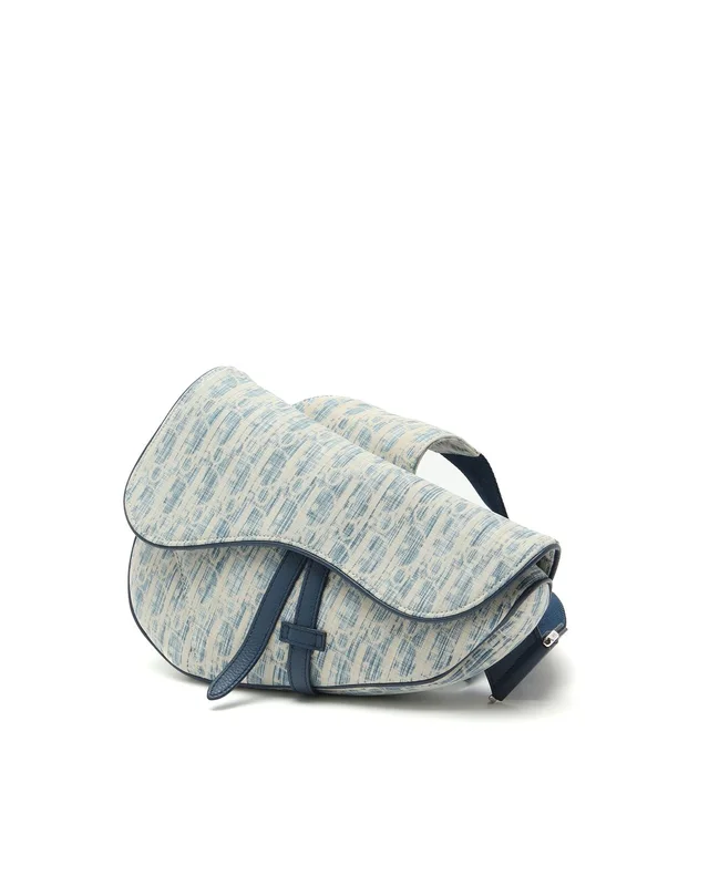 Dior Homme Oblique Kasuri Saddle Belt Bag in Canvas from A Retro Tale, photo 2 of 10