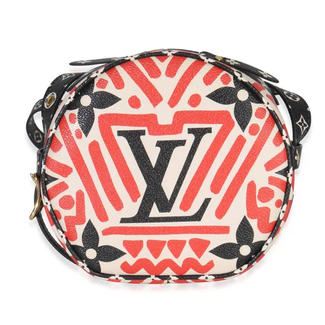Cream Red Giant Lv Crafty Boite Chapeau Souple Bag Pm Multicolor; Coated Canvas Handbag in White Coated canvas from HEWI