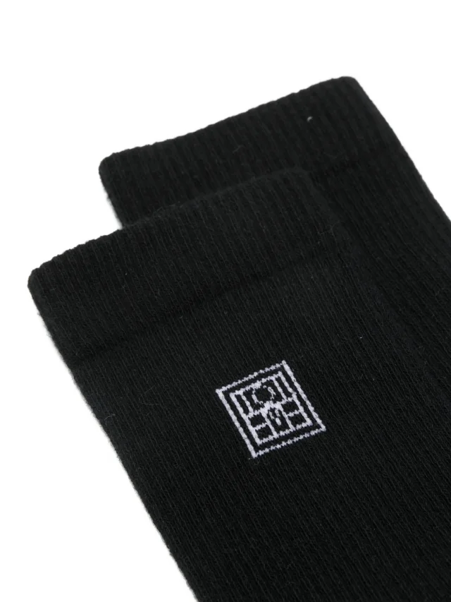 TOTEME monogram-embroidered socks (pack of two), photo 2 of 2 from FARFETCH