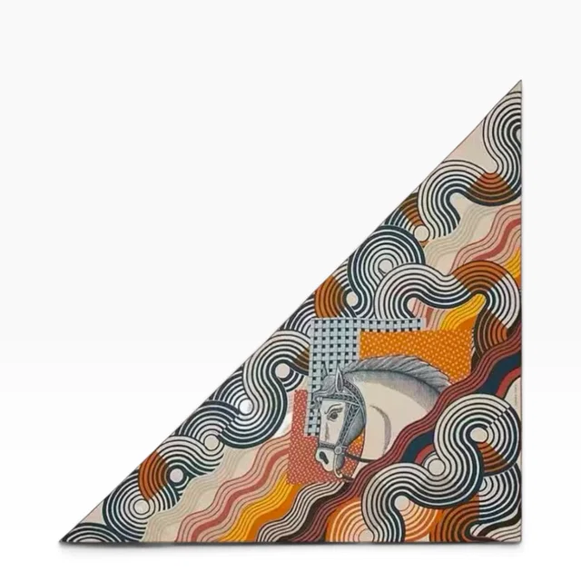 31. Hermes 140cm Cashmere/ Silk Large Triangle Scarf - in Box in Silk from Luxury Promise
