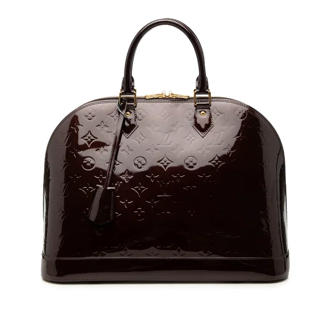 Purple Louis Vuitton Monogram Vernis Alma GM Handbag in Purple from Designer Revival