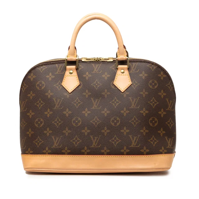 Brown Louis Vuitton Monogram Alma PM Handbag in Brown Coated canvas from Designer Revival