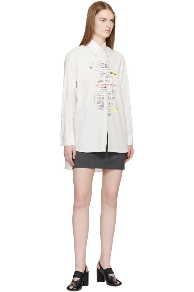 MM6 Maison Margiela Off-White Cotton Poplin Shirt, photo 4 of 4 from SSENSE