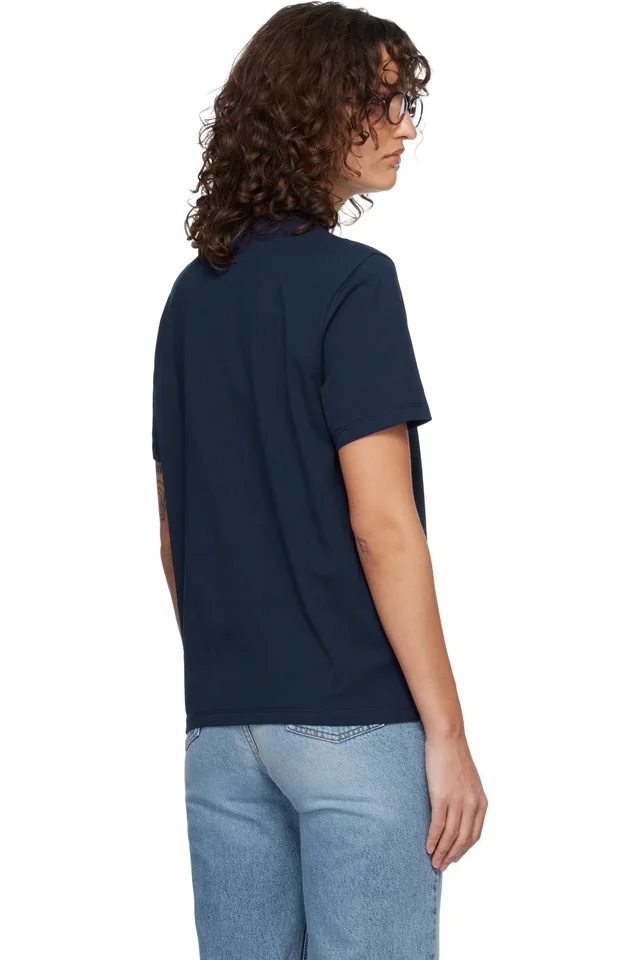 AMI Paris Navy Ami de Coeur T-shirt, photo 3 of 4 from SSENSE