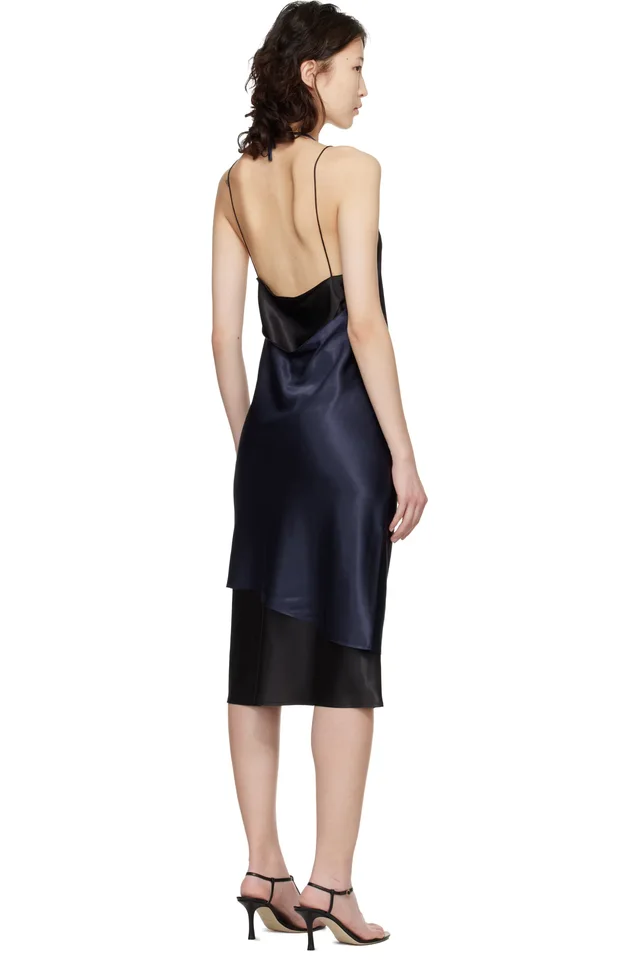 VETEMENTS Navy & Black Layered Minidress, photo 3 of 4 from SSENSE